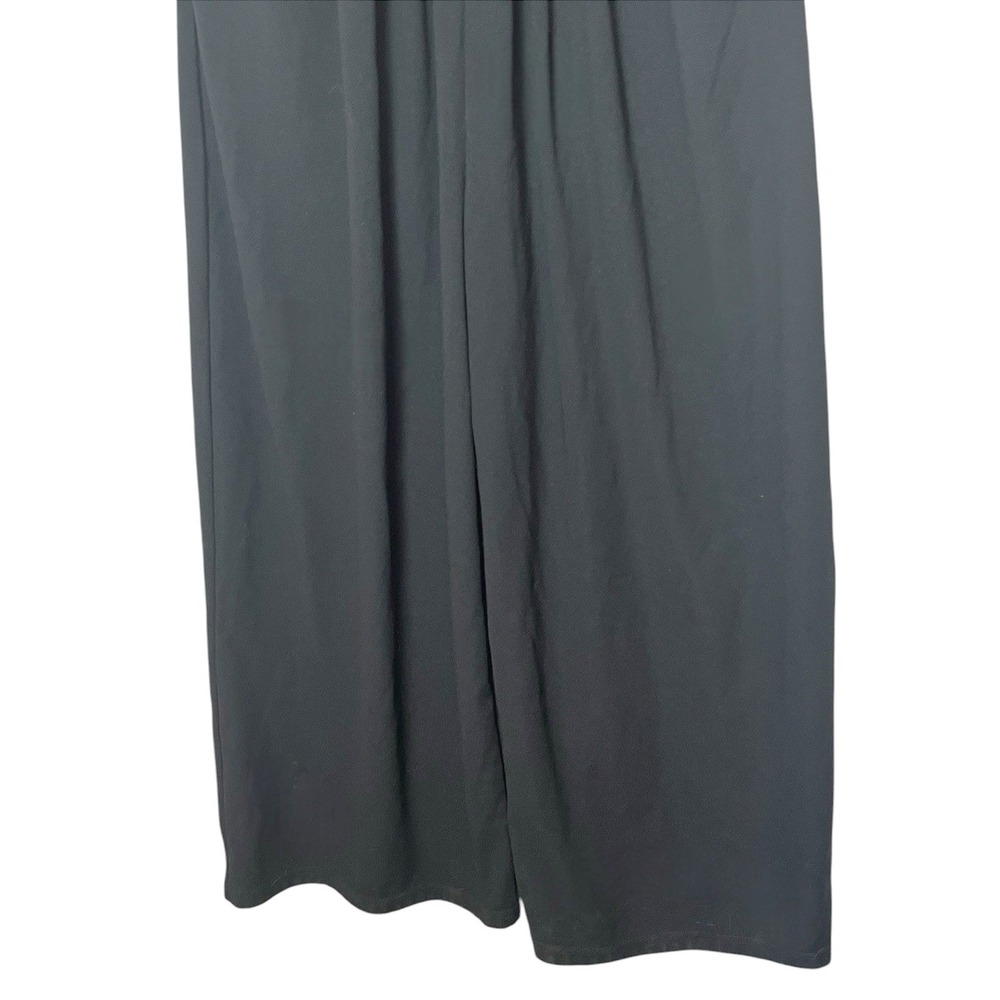 Halara Black Wide Leg Pleated Overalls Jumpsuit Medium Petite - Picture 6 of 9